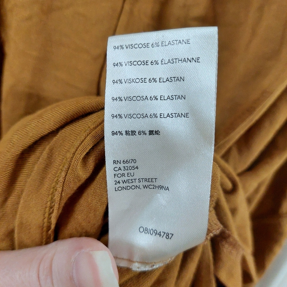 We The Free Andy Button Down Shirt Yellow Brown Medium Oversized Free People - Picture 3 of 8